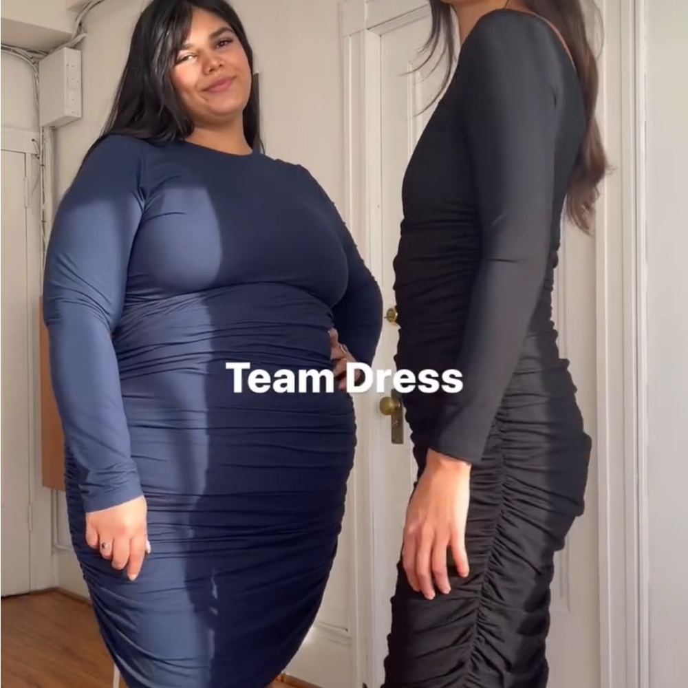 2X Free Label Long Sleeve Black Jules Dress